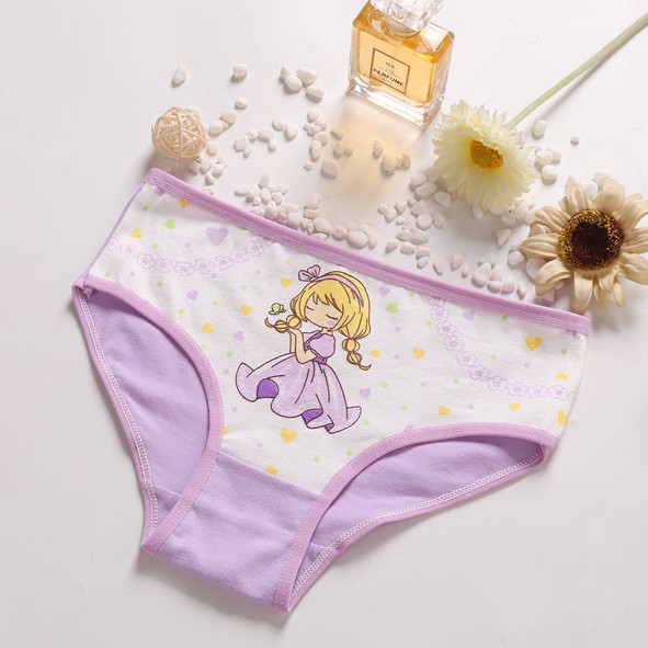 4 PCS In 1 Cute Kid Underwear Soft Cotton Baby Girl Panties Breathable High Quality Child Underpants Fit 3-12Y Kid Brief