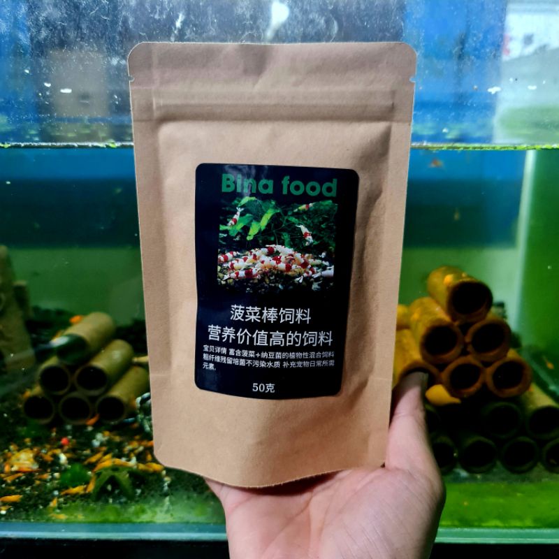 Thức ăn cho tép cảnh viên rau bina gói 50gr