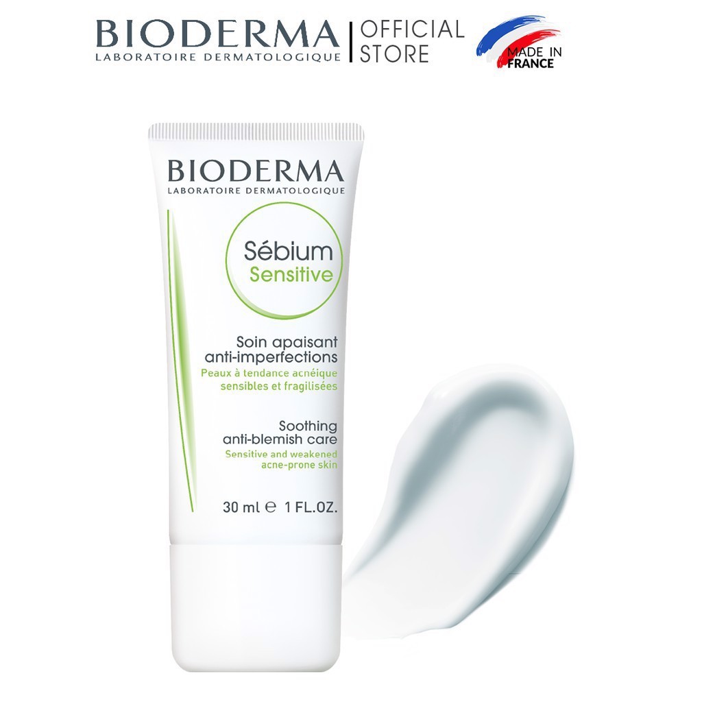 Kem dưỡng ẩm da dành cho da mụn, yếu và nhạy cảm  Bioderma Sebium Sensitive – 30ml