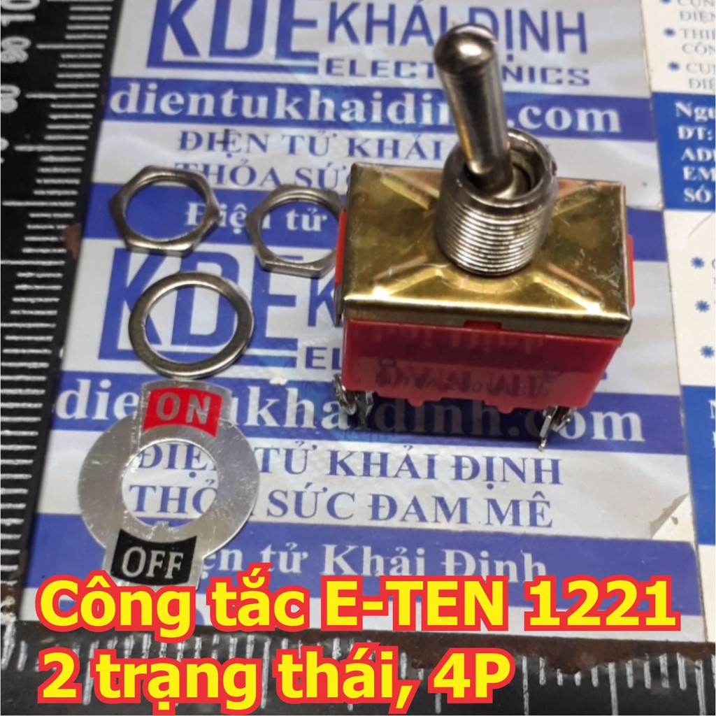 2 CÁI công tắc 12mm E-TEN 15A 250V 1221 2 trạng thái 4P, lỗ 12mm kde3299