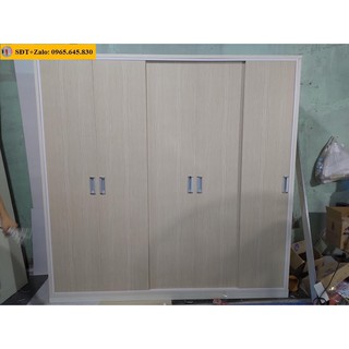 Tủ Nhựa Đài Loan 5 Cánh Cửa Lùa Màu Gỗ Sồi 505