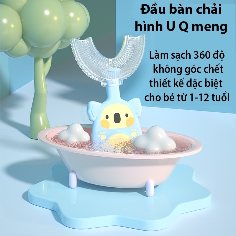 Bàn Chải Đánh Răng Cho Bé, Bàn Chải Đánh Răng Trẻ Em Làm Sạch Sâu Mọi Kẻ Răng Với Thiết Kế Chữ U Thông Minh Cho Bé