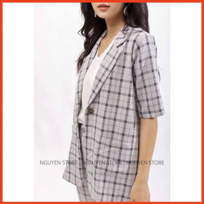 Áo vest nữ ⚡𝐇𝐎𝐓 𝐓𝐑𝐄𝐍𝐃⚡ form rộng kẻ sọc phong cách Hàn Quốc, Áo khoác nữ dáng suông rộng thời trang công sở | BigBuy360 - bigbuy360.vn