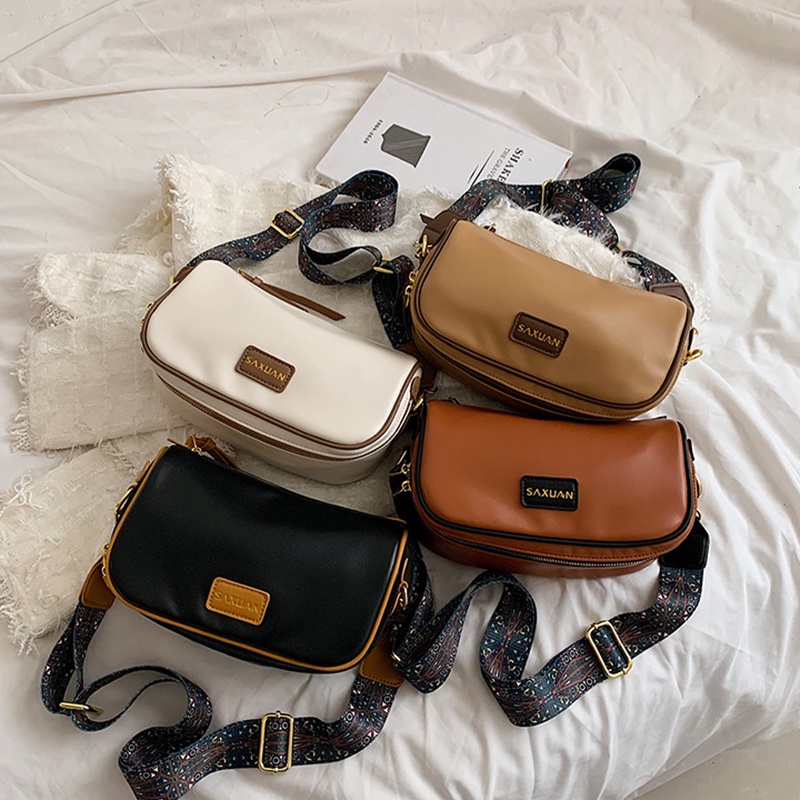 Túi Đeo Chéo Vai Kiểu Yên Ngựa Đầy Màu Sắc Phong Cách retro Dành Cho Nữ