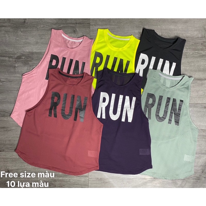 ÁO TẬP GYM NỮ, TANKTOP RUN VẢI THUN LƯỚI SIÊU XINH