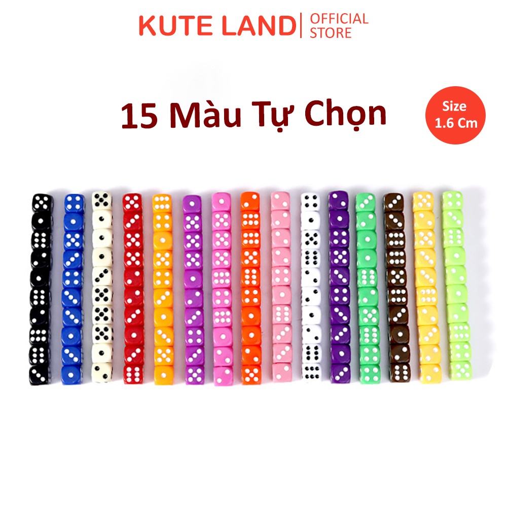 Xúc Xắc Xí Ngầu Giá Rẻ Size 16 Mm Nhiều Màu Sắc SXD16