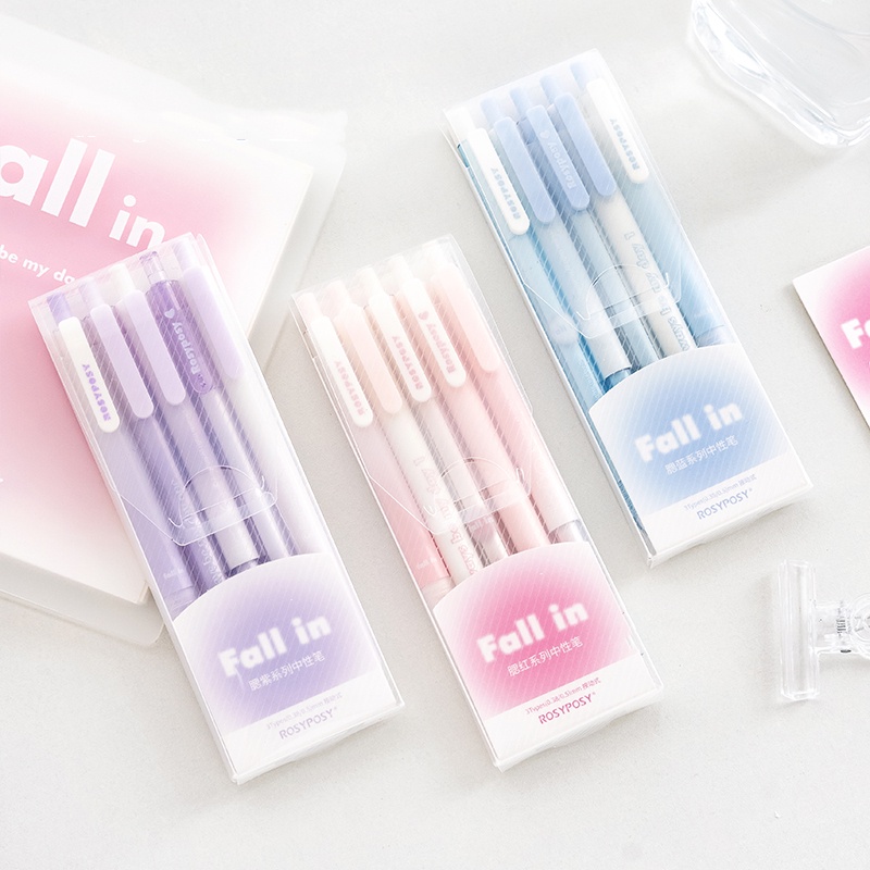 Bộ 5 Cây Bút Bi Mực Đen Thiết Kế Màu Gradient Dành Cho Học Sinh / Văn Phòng / Trường Học PenLab C7136
