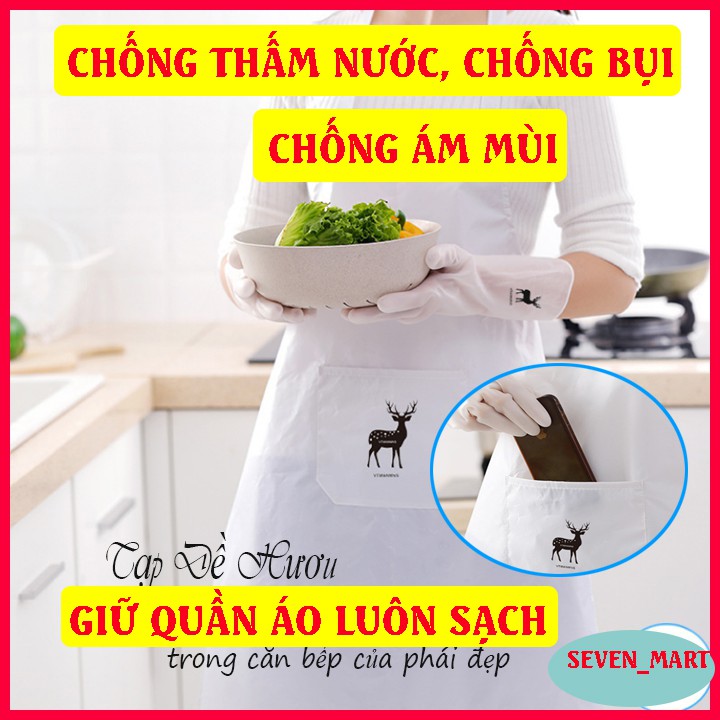 Tạp Dề nhà bếp Con Hươu Chống Bám Bẩn Không Thấm Nước Siêu Bền - Tạp dề bếp siêu dai