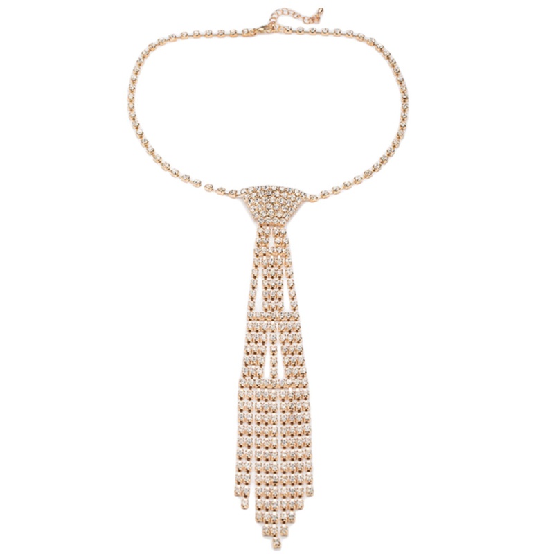 Vòng cổ Mặt Hình Cà Vạt Đính Đá Lấp Lánh Sang Trọng