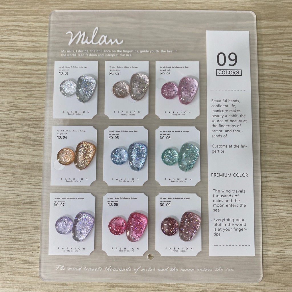 [06] Set sơn gel nhũ 9 màu Very Good Nail chính hãng 15ml + tặng kèm bảng màu