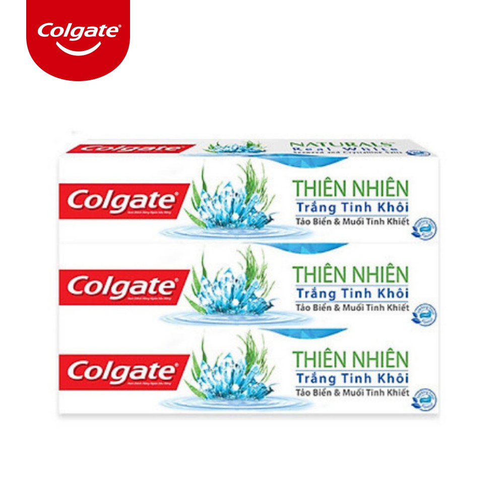 [Mã COSCOL150 giảm 8% đơn 150K] Bộ 3 Kem đánh răng Colgate làm trắng răng từ Tảo biển và muối tinh khiết 180g/hộp