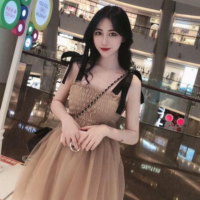 Đầm Hai Dây Phong Cách Hàn Quốc Thời Trang Cho Nữ