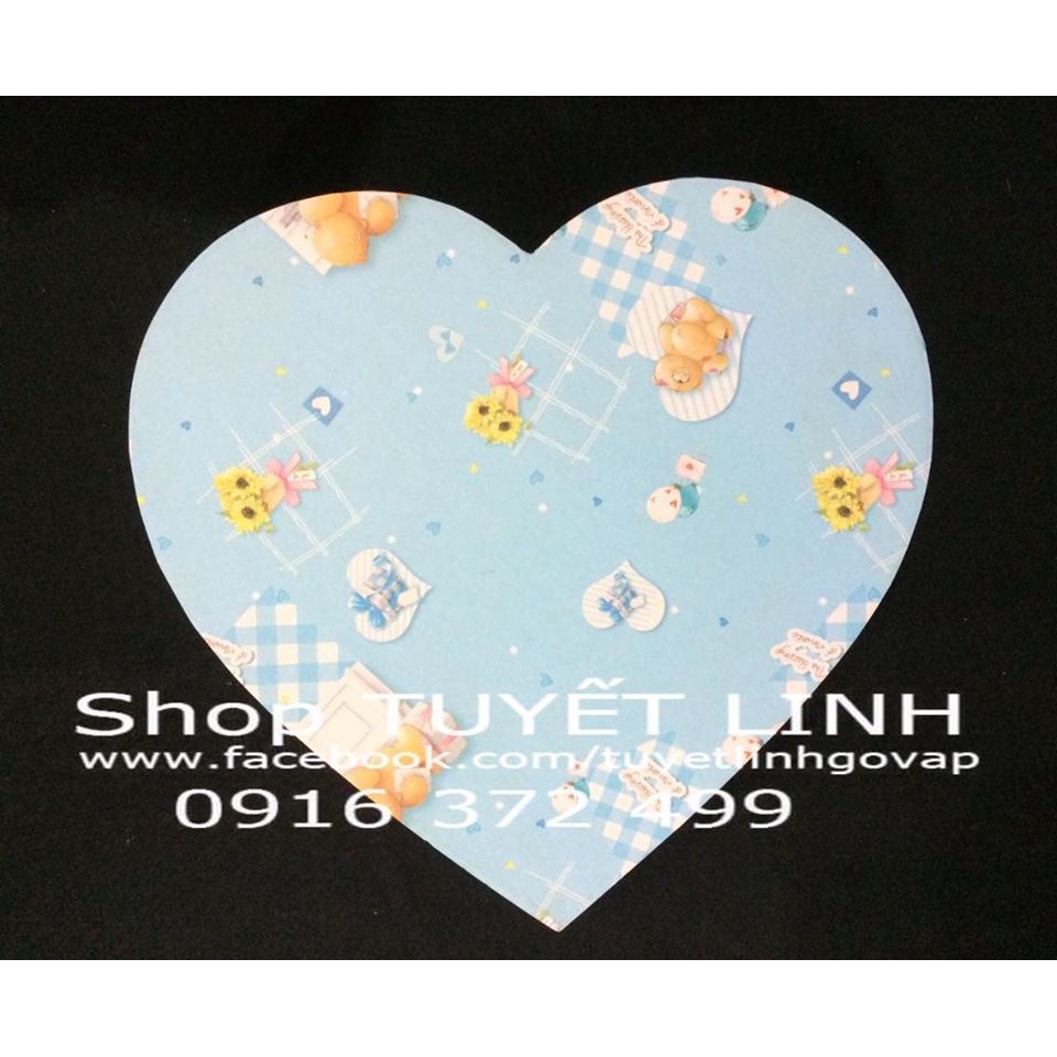 Hộp quà hình tim dk 25cm giấy in hình cute: 55k / hộp | BigBuy360 - bigbuy360.vn