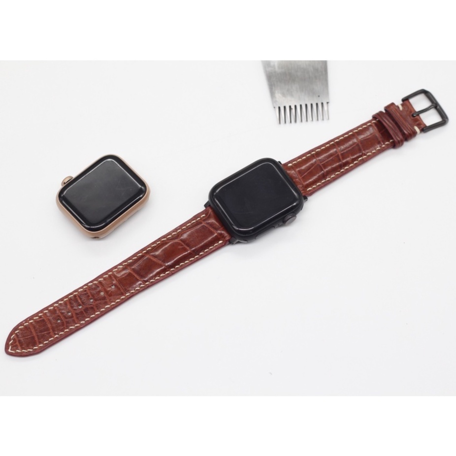 (CHỈ NỔI) DÂY ĐEO THAY THẾ  APPLE WATCH DA CÁ SẤU THẬT, DÂY ĐEO APPLE WATCH SERIES 2,3,4,5,6,7,SE MẶT 38/45mm BH 6 THÁNG