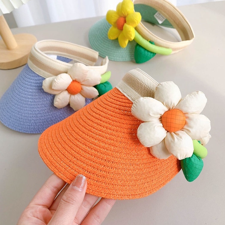 Mũ Vành Rộng Hở Chóp Chống Nắng Phong Cách Hàn Quốc Thời Trang Cho Bé