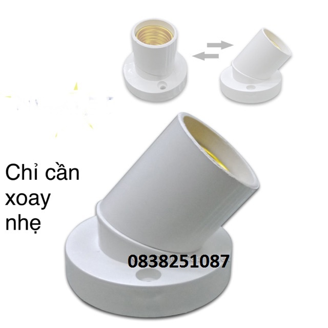 ĐUI ĐÈN E27 ĐA NĂNG XOAY 45%