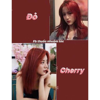 combo nhuộm đỏ chery kèm oxi trợ dưỡng và găng tay nên từ nền 4-5
