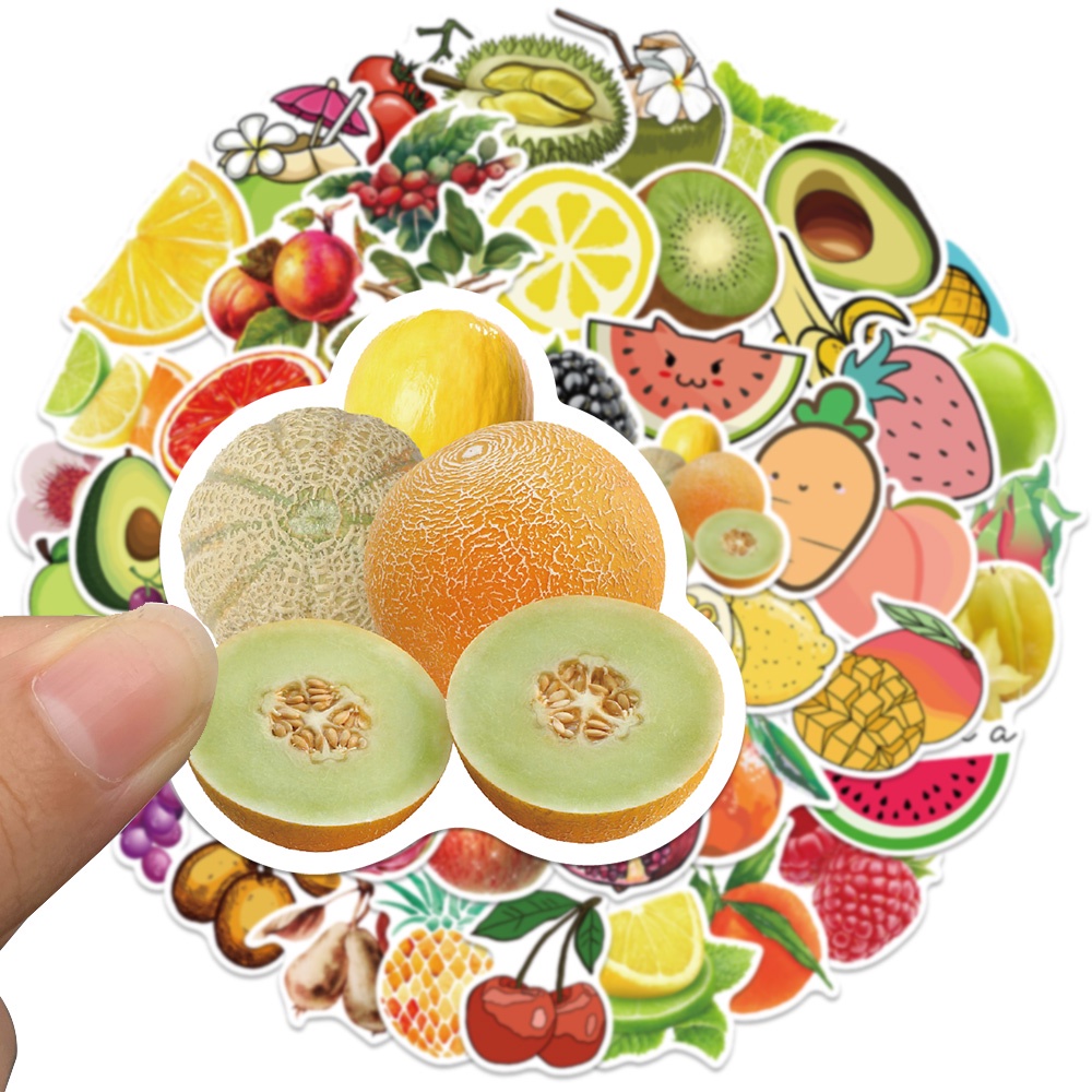 Bộ 50 Miếng Dán Chống Thấm Nước Hình Cô Gái Trái Cây Dễ Thương