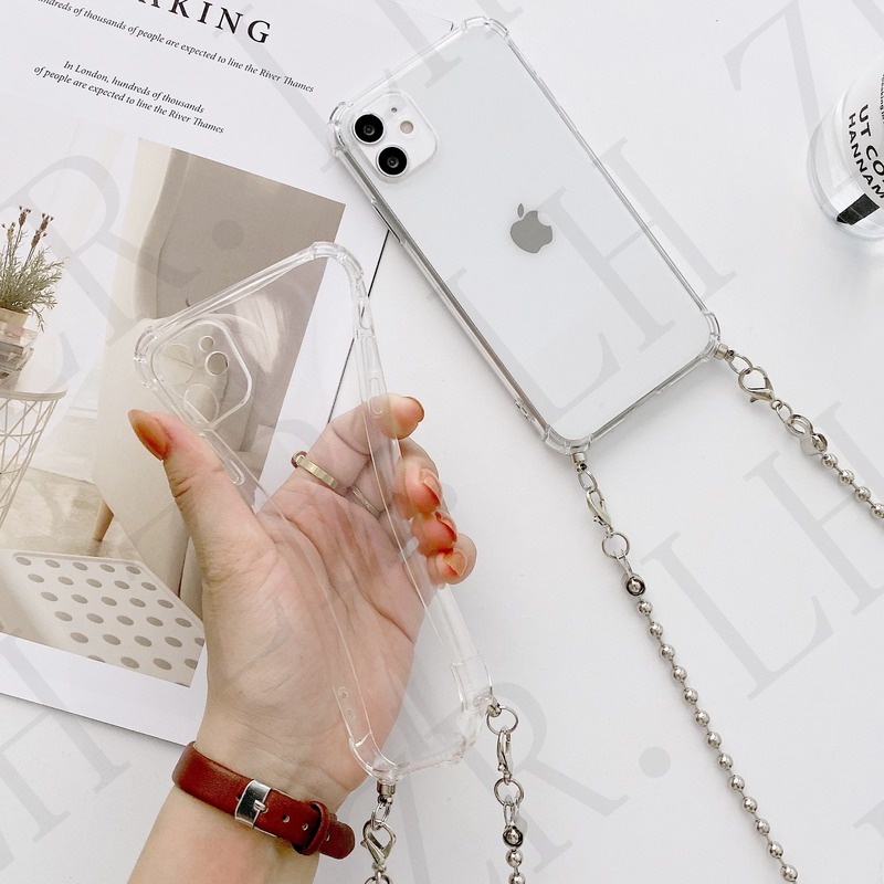 Ốp Điện Thoại Mềm Trong Suốt Có Dây Đeo Cho Iphone 11 12 13 Pro Max 12 MiNi X XS Max 7 8 6S 6 Plus SE 2020 XR