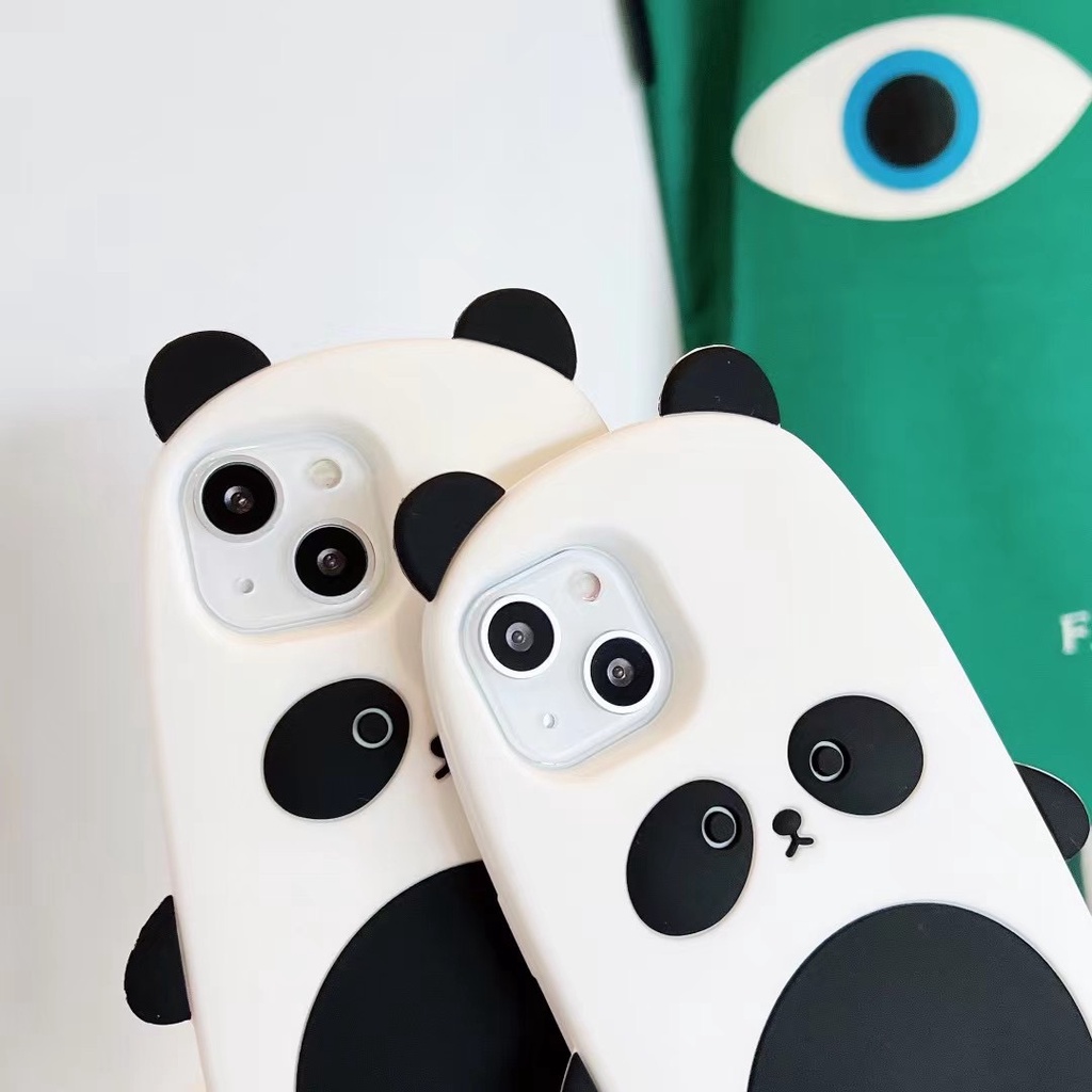 Ốp Điện Thoại Silicone Hình Gấu Trúc 3D Cho iPhone 13 Pro Max iPhone 12 Pro Max iPhone 11 Pro Max iPhone 7 8 Plus SE 2020 Xs Max XR