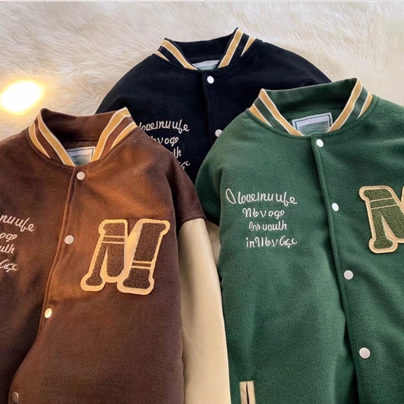 Áo Khoác Bóng Chày Dáng Rộng Phong Cách Hiphop Thời Trang