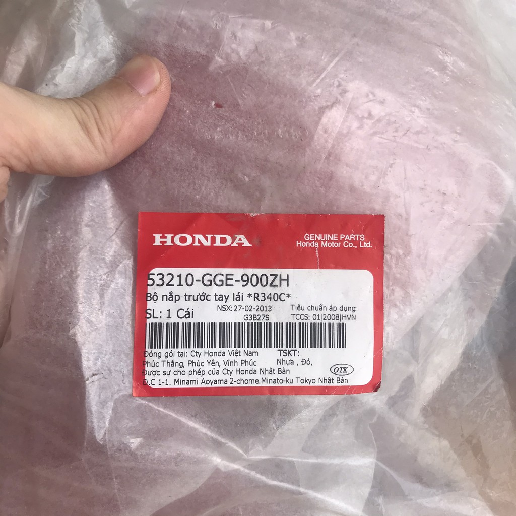 Bộ nắp trước tay lái | Ốp Đầu xe Lead cũ (2008 - 2012) chính hãng Honda 53210-gge-900