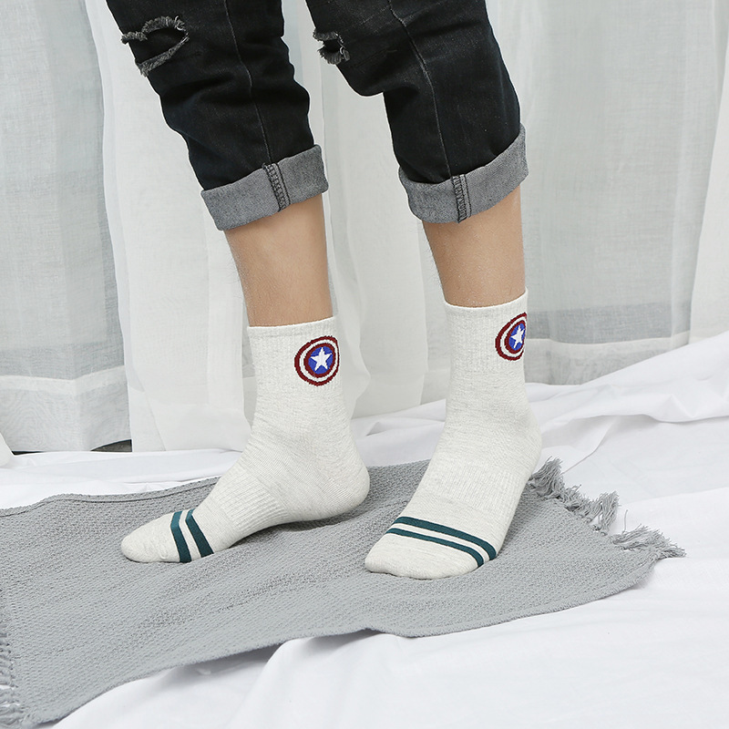 Tất Nam Co Giãn Mềm Mại In Hình Siêu Anh Hùng Marvel