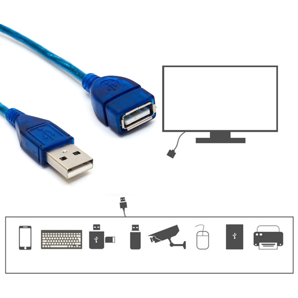Cáp nối dài cổng USB 30CM/1.5M/3M 2 đầu USB 2.0 từ lỗ cắm sang đầu cắm