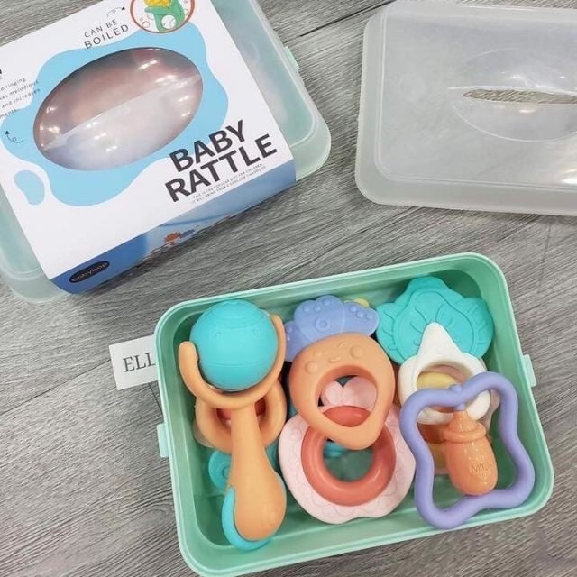 Bộ Đồ Chơi Gặm Nướu Xúc Xắc Cho Bé Sơ Sinh Lục Lạc Cầm Tay Baby Rattle An Toàn Cho Bé.