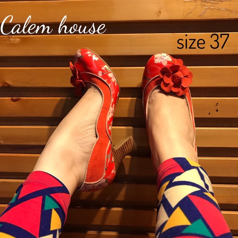 Giày RUBY SHOO hoa cam sz 37