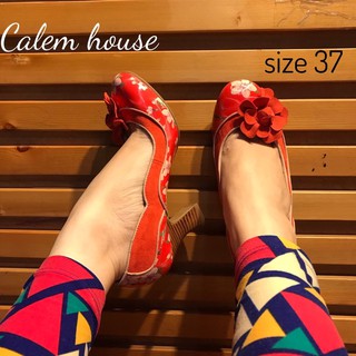 Giày RUBY SHOO hoa cam sz 37