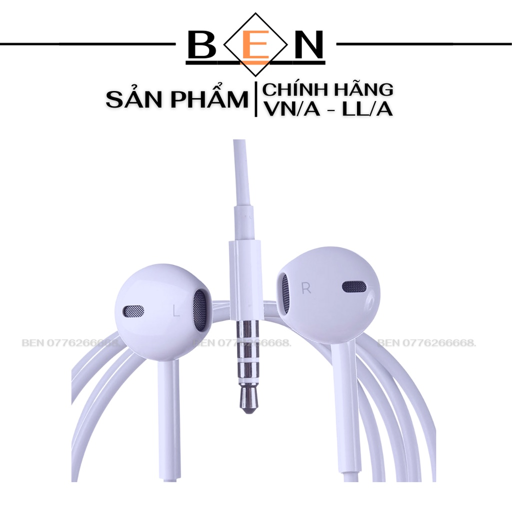 Tai nghe nhét tai jack 3.5mm - chính hãng âm thanh chuẩn micro thu rất tốt dùng cho 6 6s 6plus 6splus