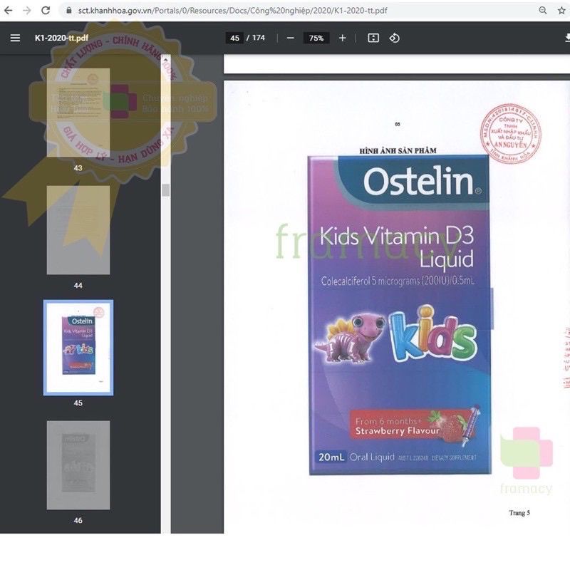 Vitamin D3 Ostelin, D3 Drops Ostelin 2.4ml, D3 Liquid Ostelin 20ml bổ Sung Vitamin D3 Cho Bé Từ Sơ Sinh