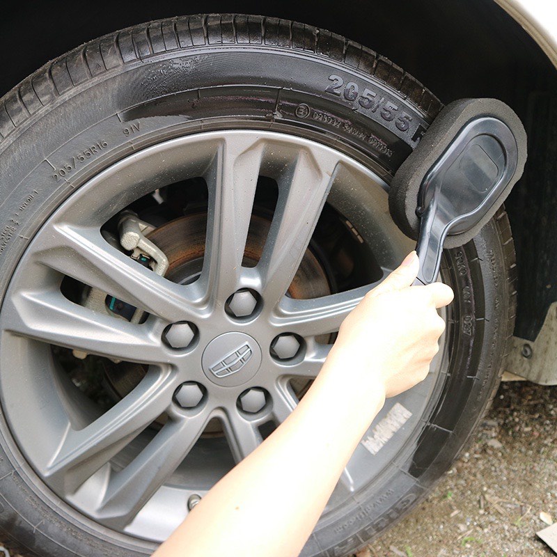Bàn Chải Chuyên Dụng Có Đầu Cọ Bằng Mút Xốp Vệ Sinh Đánh Bóng Lốp Cho Xe Hơi , Ô Tô