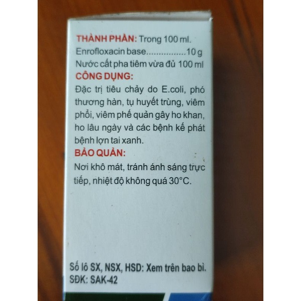 Lọ 100ml Encin  tiêm dùng trong thú y