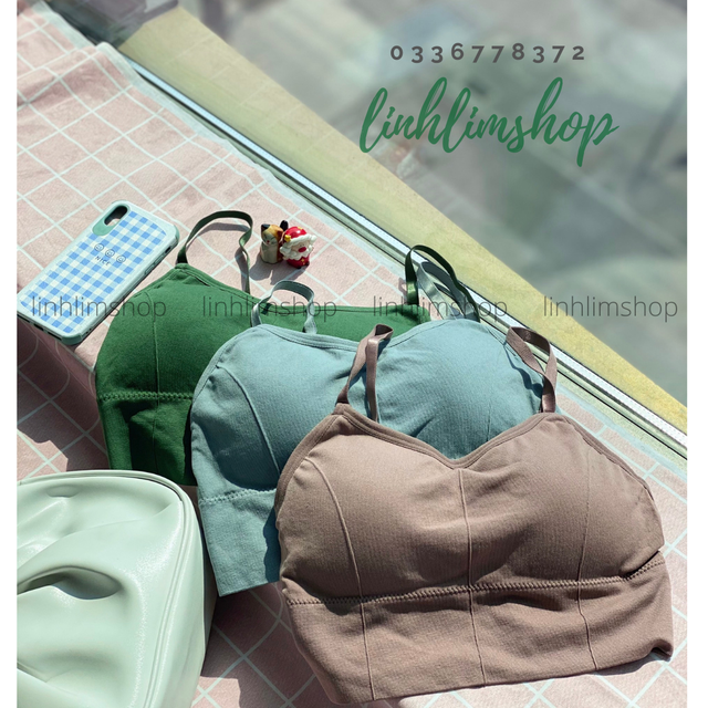 Áo Bra Gym/Yoga Thể Thao Dáng Croptop 2 Dây Sexy Co Dãn 4 Chiều - Cotton Đũi Mềm Mại, Thoáng Mát - linhlimshop | BigBuy360 - bigbuy360.vn