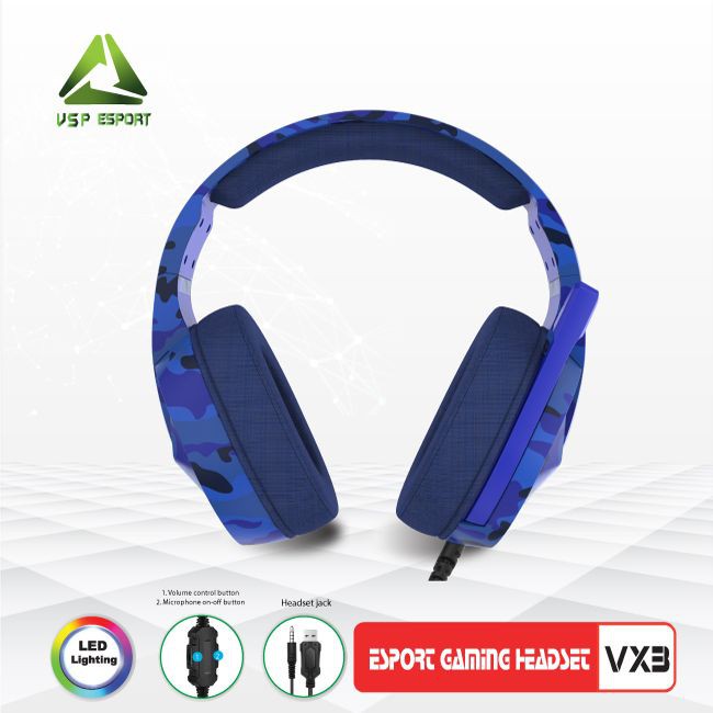 Tai nghe chơi game Headphone Gaming esport vx3 Có Mic Cực Nhạy LED 7 Màu Thay Đổi Liên Tục Âm Thanh 7.1 Bảo Hành 1 Năm