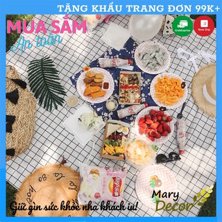 Khăn tấm trải du lịch chụp ảnh picnic, trải bàn ăn kẻ caro bằng nhựa PVC chống thấm nước gấp gọn tiện dụng
