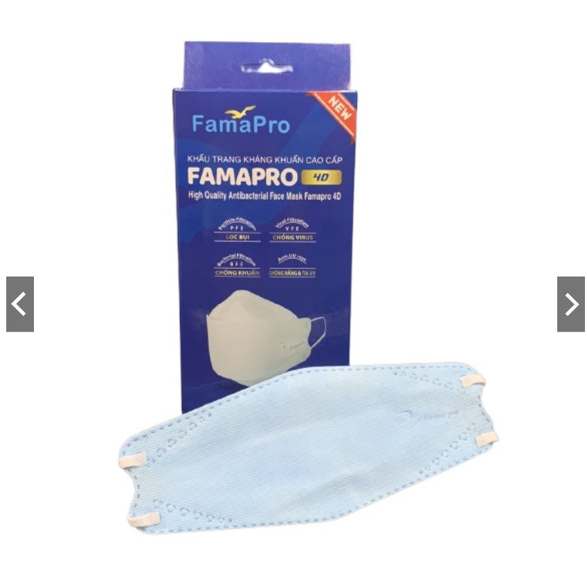 Combo 10c Khẩu trang 4D y tế cao cấp kháng khuẩn 3 lớp Famapro