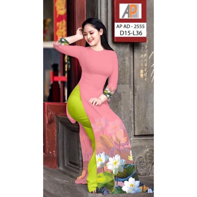 Vải áo dài hoa sen