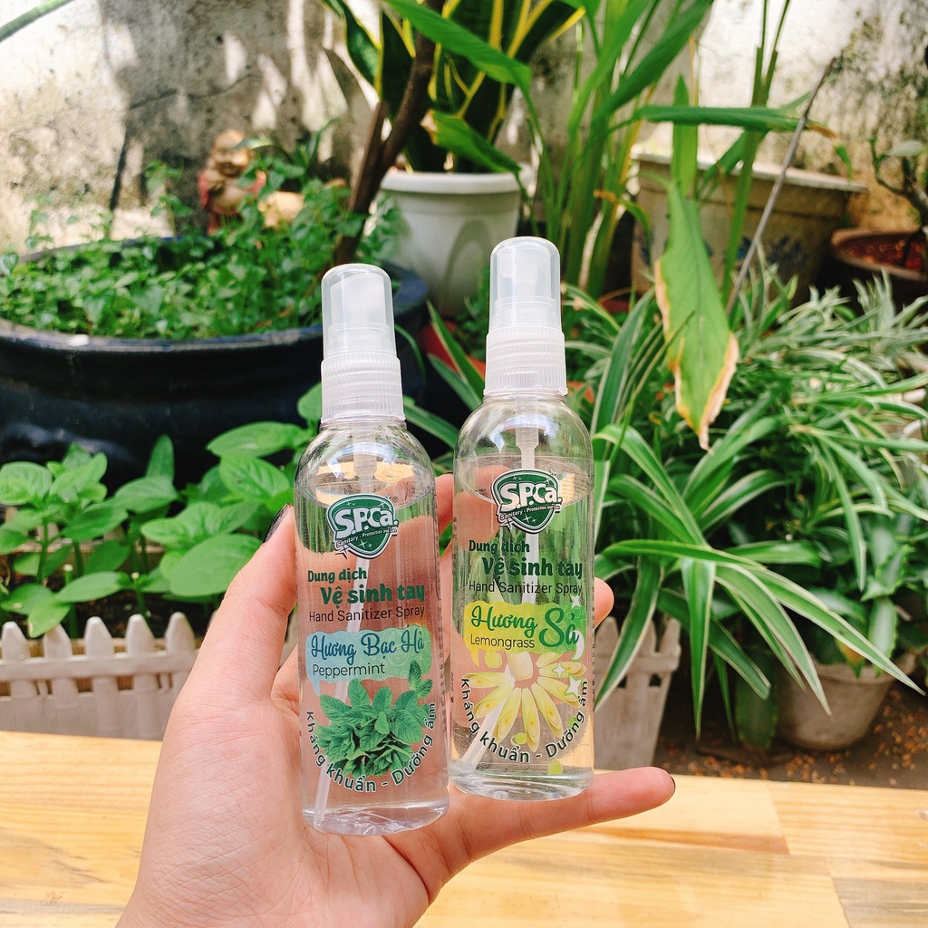 Nước rửa tay khô cao cấp SPCa 100ml Nước sát khuẩn tay diệt khuẩn 99,9% dưỡng ẩm không gây khô hại da tay