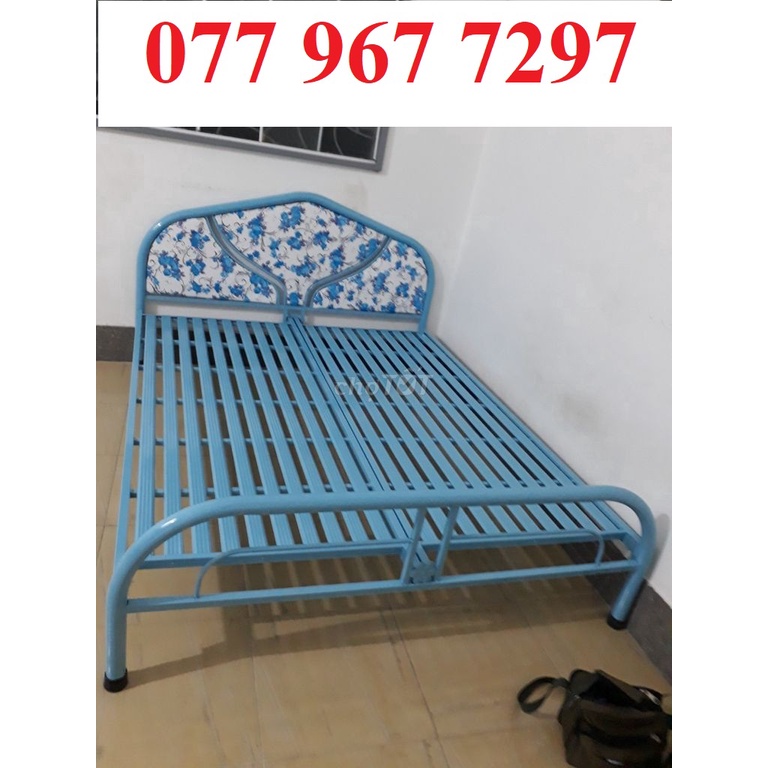 giường ngủ đơn 80cm 1m 1m2 1m4 1m6 1m8 dài 2m, bảo hành 2 năm giường sắt ống tròn