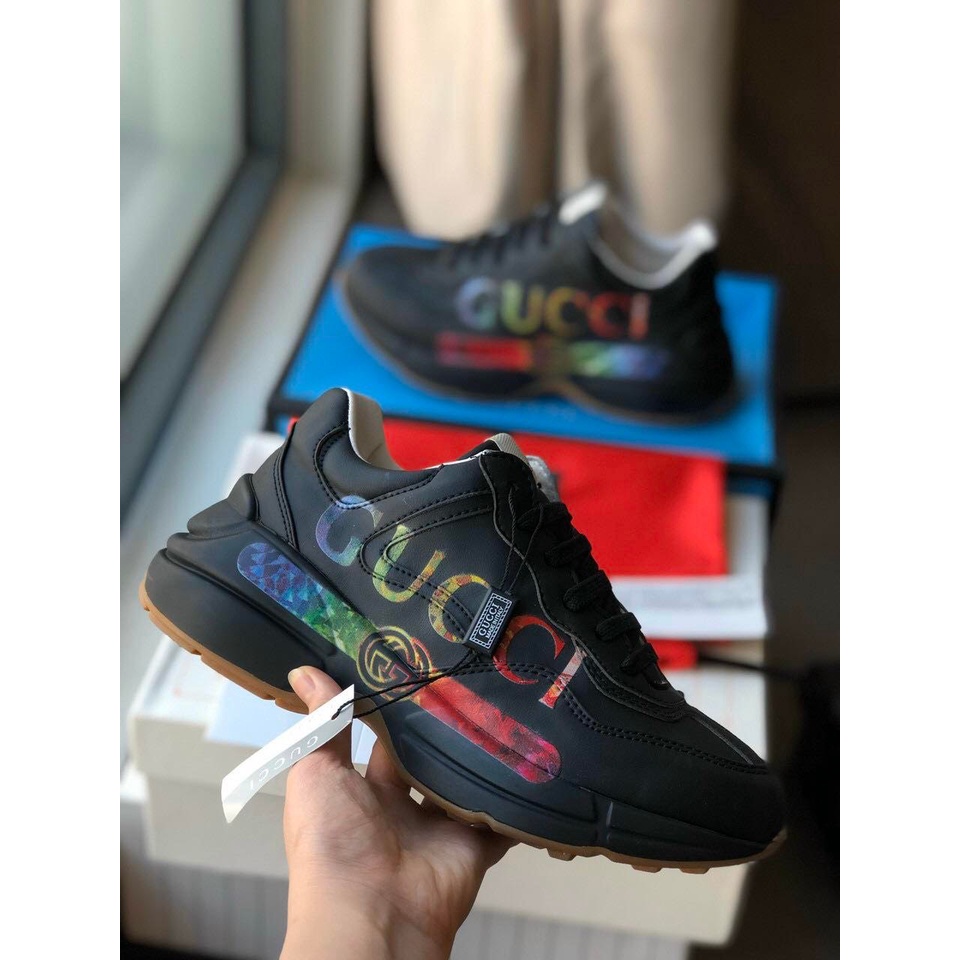 ✔️Giày Gucci Chunky Đen Chữ Ngang Fullbox Cao Cấp Full BOX, Đủ BILL, Tặng kèm Hộp chống Sốc