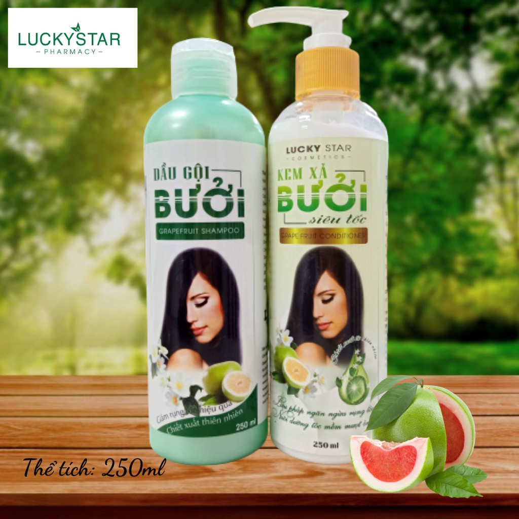 [COMBOHOT] Dầu Gội &amp; Kem Xả Bưởi Lucky Star 250ml