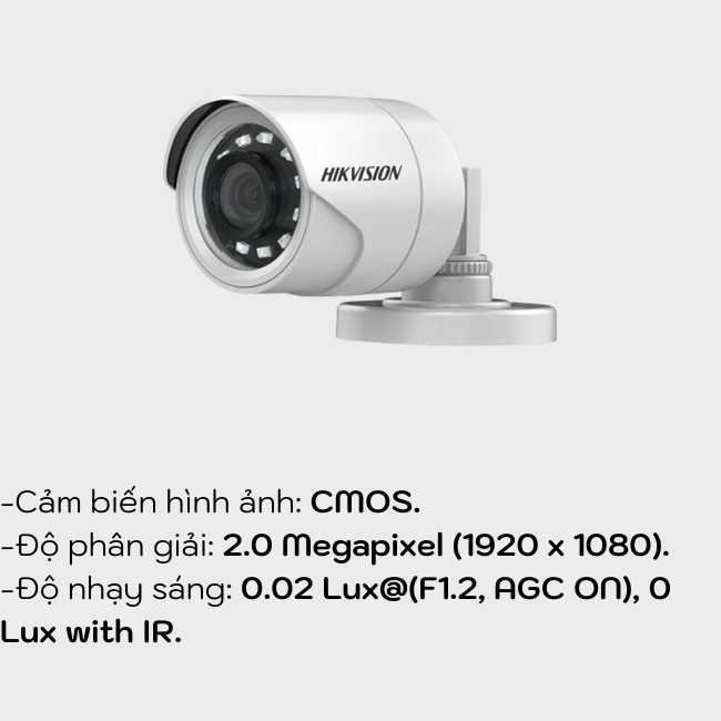 Camera HD-TVI 4 in 1 hồng ngoại 2.0 Megapixel HIKVISION DS-2CE16B2-IPF