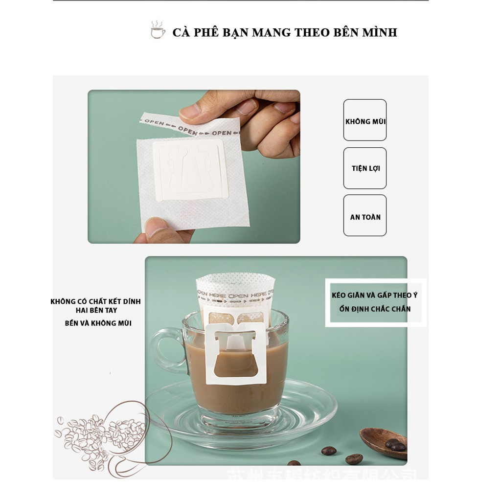 Phin cà phê bằng giấy dùng 1 lần nhập khẩu từ NHẬT BẢN - tiện lợi, dễ sử dụng, vải không dệt an toàn tuyệt đối