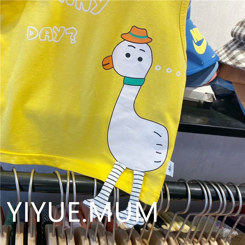 Bộ Áo Sát Nách In Hoạt Hình + Quần Short Kiểu Hàn Quốc Thời Trang Mùa Hè Cho Bé Trai