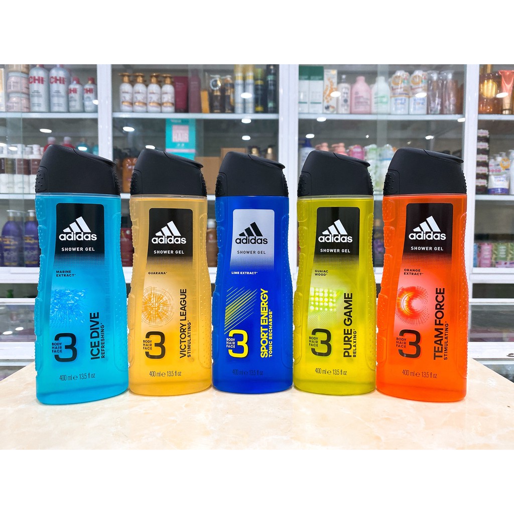 (400ml) Gel tắm gội Adidas 3 in 1 Body Hair Face