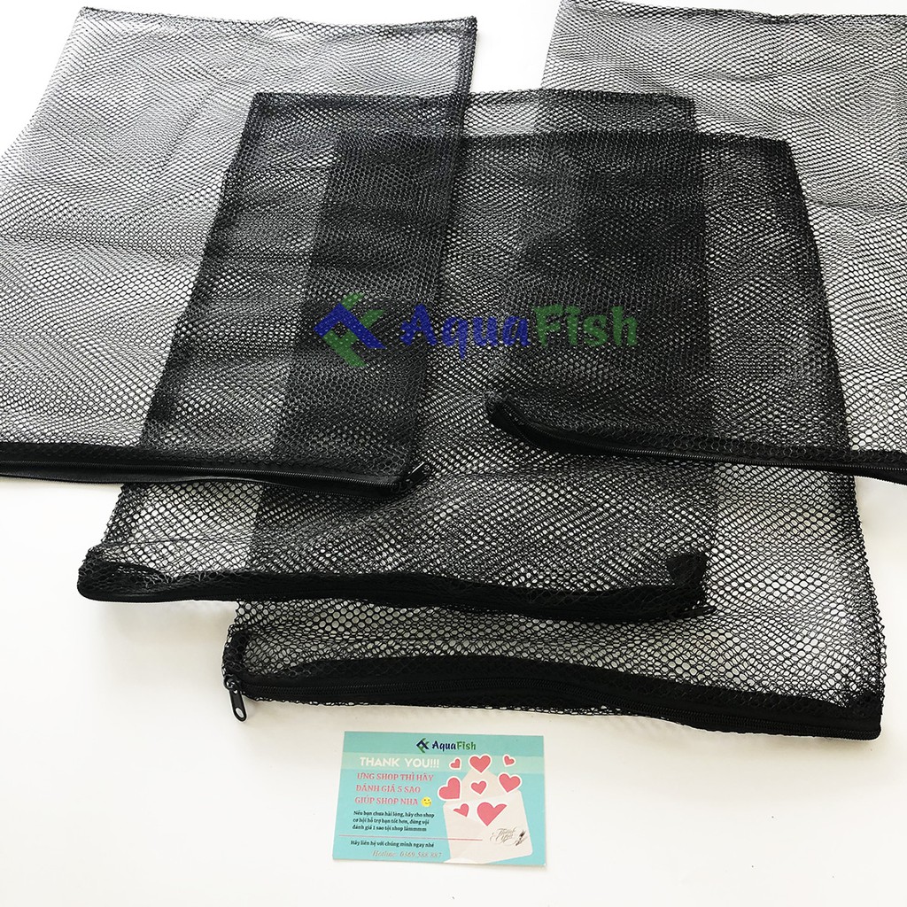 Túi Lưới Đựng Vật Liệu Lọc Cho Hồ Cá Kích Thước 40x30cm (có khóa zíp kéo tiện lợi)