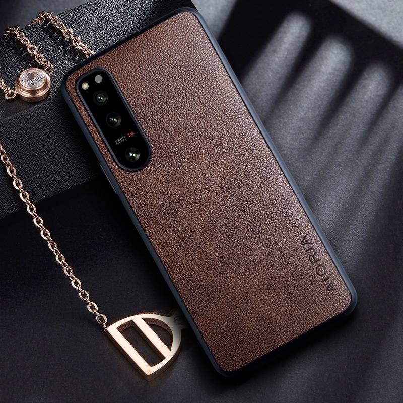 Aio Ốp Điện Thoại Da Pu Màu Trơn Cho Sony xperia 5 IV
